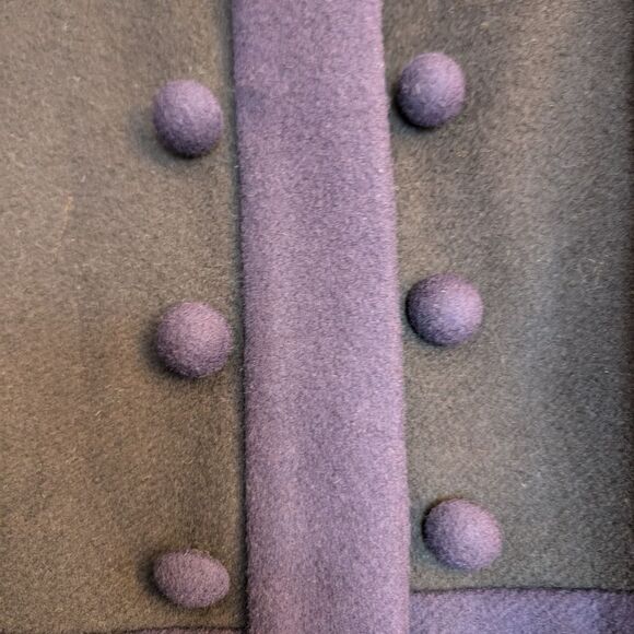 Tara Jarmon Paris eggplant color empire waist collarless feminine coat 44EU/10us - Picture 6 of 13